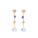 Paradise 18K Yellow Gold Iolite & Blue Topaz Short Drop Earrings