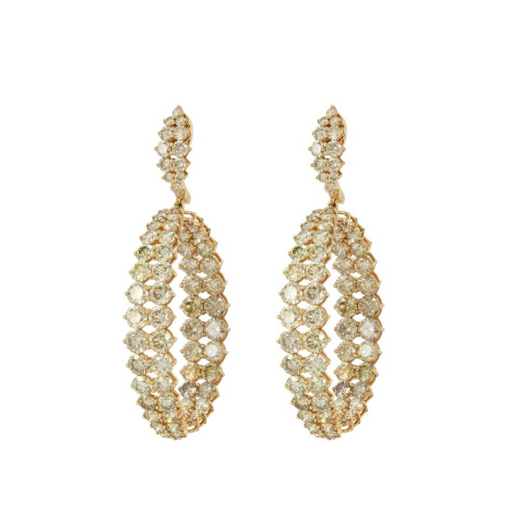 Etho Maria Jewelry - Gemini 18K Rose Gold Brown Diamond Hoop Earrings | Manfredi Jewels