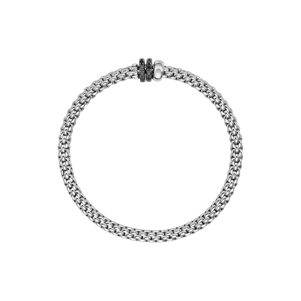Fope Jewelry - Solo 18K White Gold Pavè Black Diamond Flex’it Bracelet | Manfredi Jewels