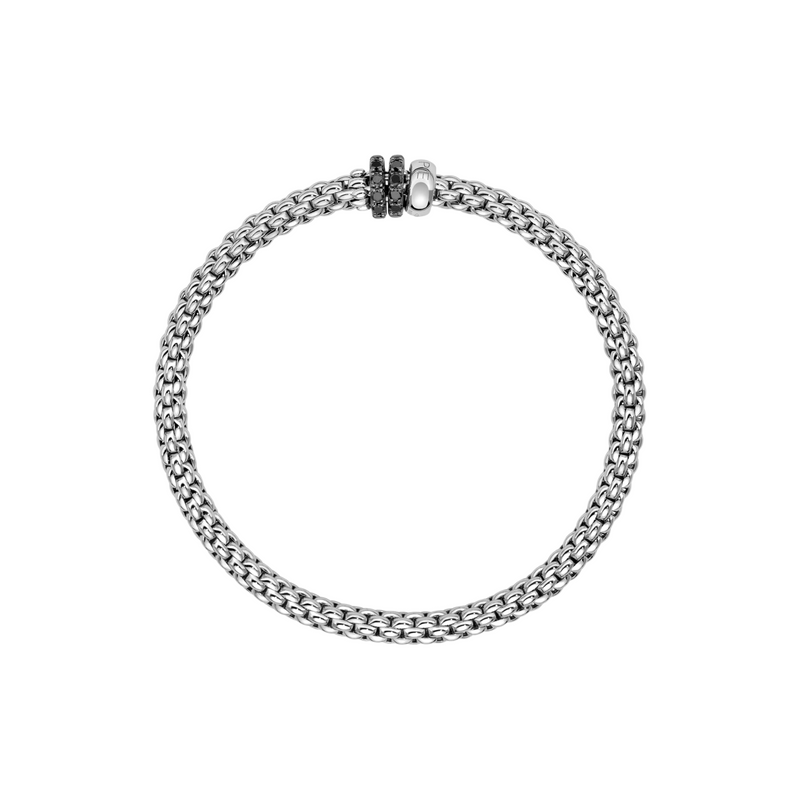 Solo 18K White Gold Pavè Black Diamond Flex’it Bracelet