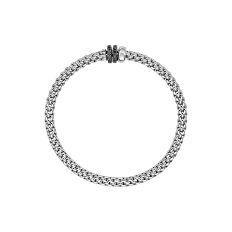 Solo 18K White Gold Pavè Black Diamond Flex’it Bracelet