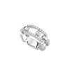 Move Link 18K White Gold Diamond Pavé Ring