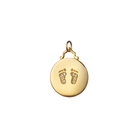 Small "Baby Feet" Necklace with Diamonds