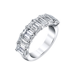 Platinum 7-Stone Emerald Cut Diamond Buttercup Band – 2.77 CTW