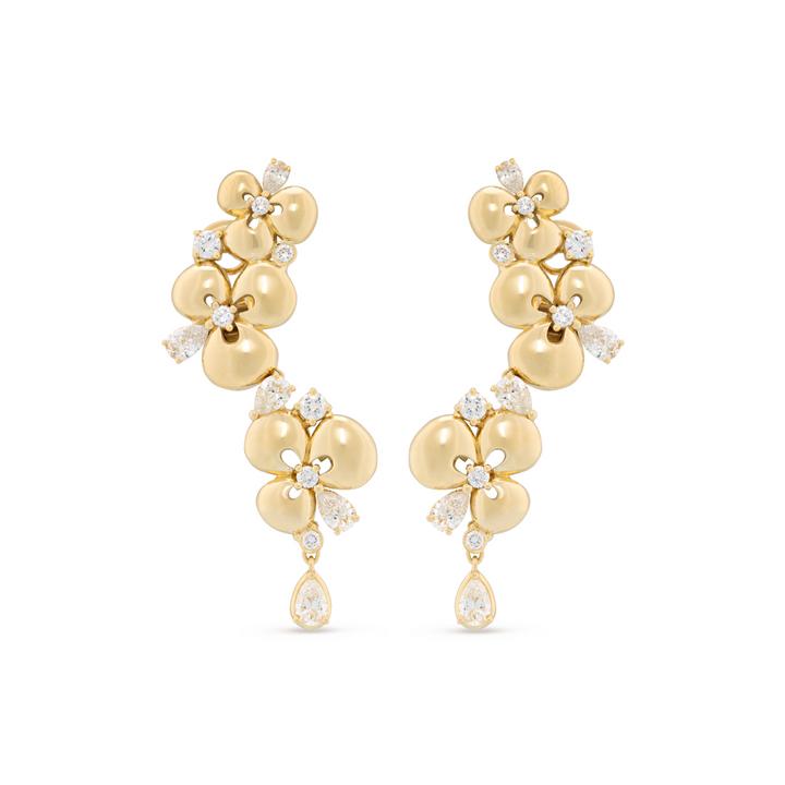 Miseno Jewelry - Ischia 18K Yellow Gold Diamond Long Drop Earrings | Manfredi Jewels