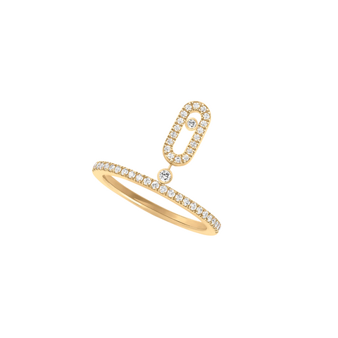 Move Uno 18K Yellow Gold Pavé Diamond Drop Ring