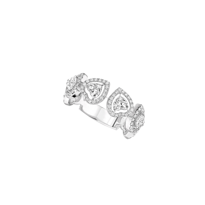 Messika Jewelry - Joy Cœur 18K White Gold Heart Multi Diamond Pavé Wedding Ring | Manfredi Jewels