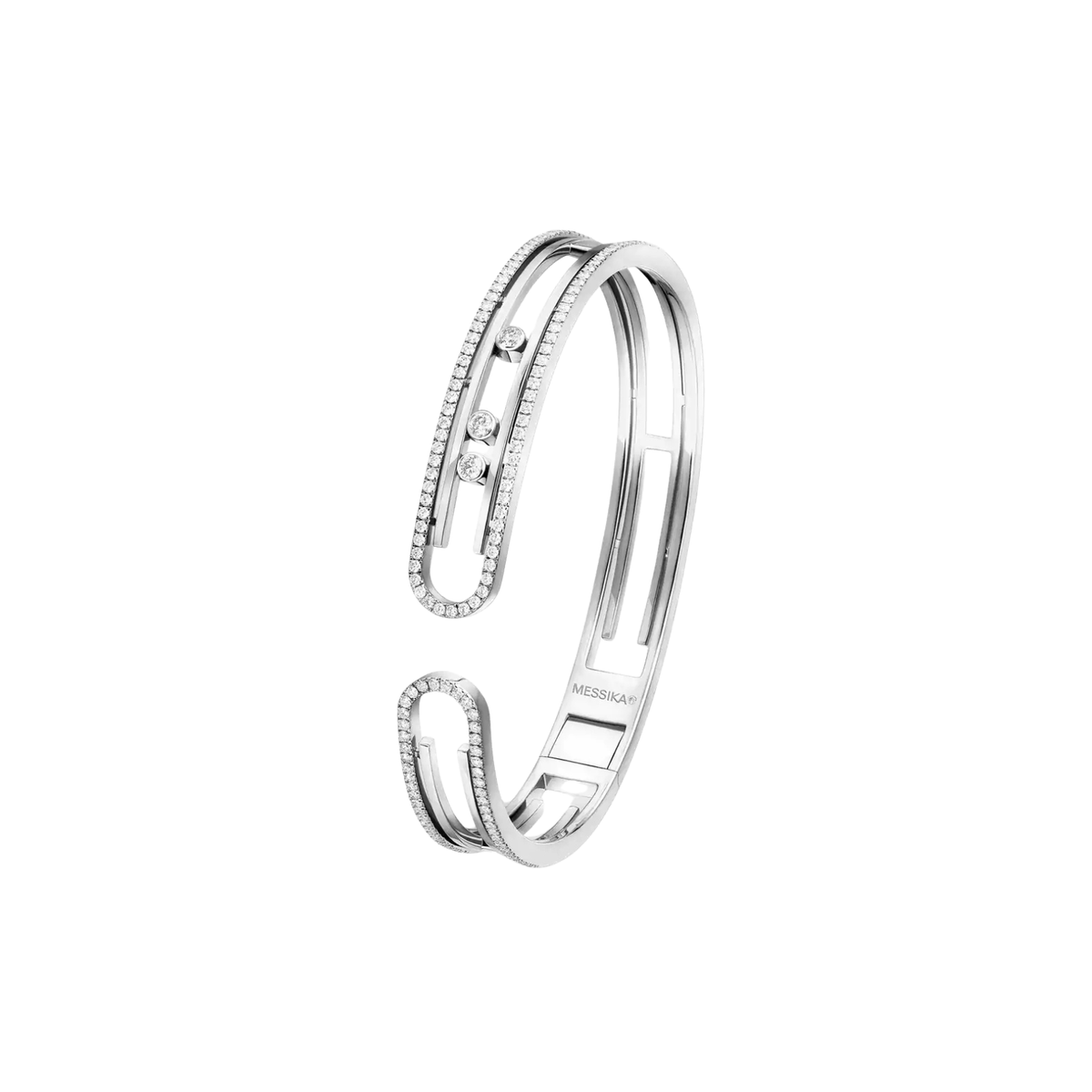 Messika Jewelry - 18K White Gold Move 10th Diamond Bangle | Manfredi Jewels