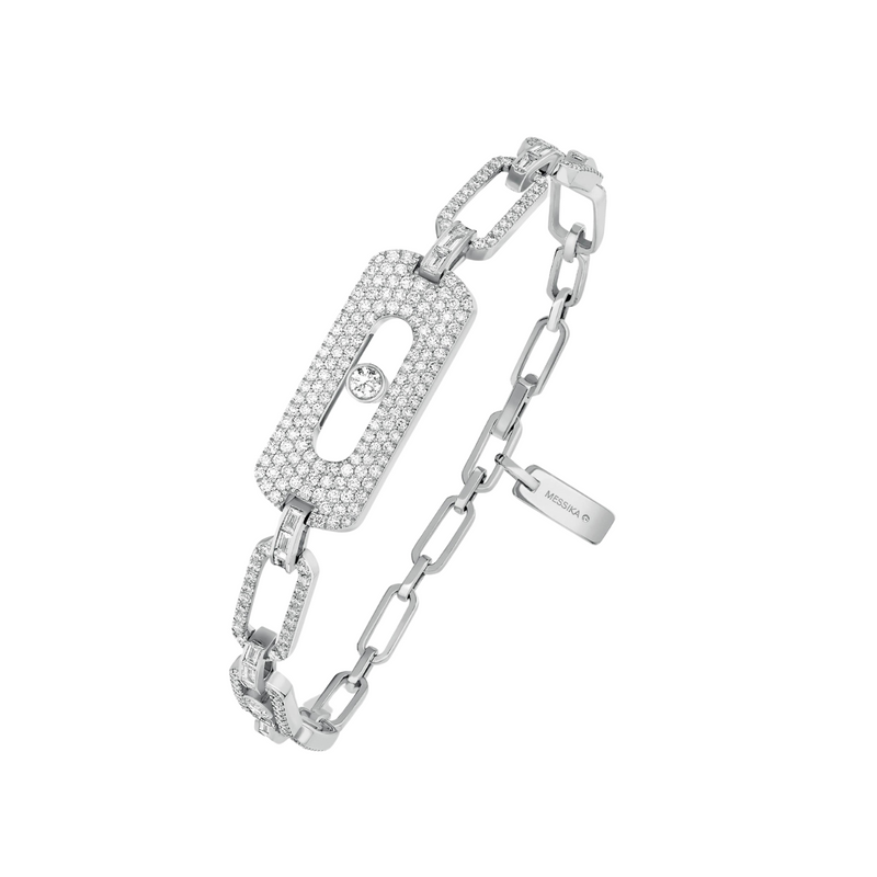 Messika Jewelry - My Move 18K White Gold Pavé Chain Diamond Bracelet | Manfredi Jewels