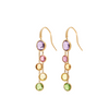 Jaipur Color 18K Yellow Gold Mixed Gemstone Two Strand Earrings