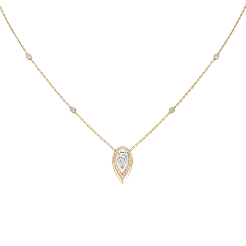 18K Yellow Gold & Diamond Fiery Necklace