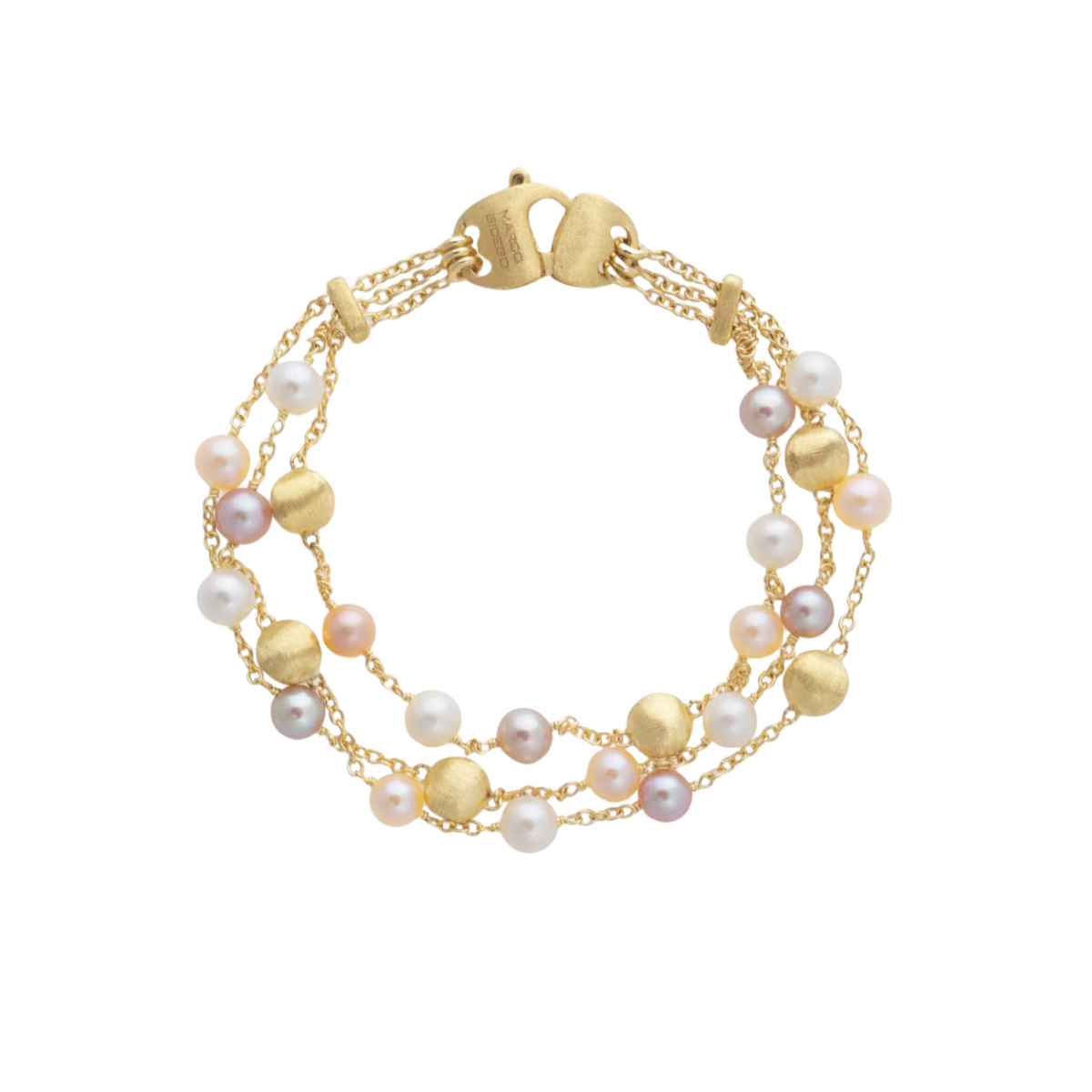 Marco Bicego Jewelry - Africa Pearl 18K Yellow Gold Three Strand Bracelet | Manfredi Jewels