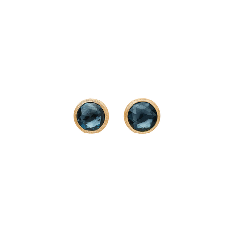 London Blue Topaz Petite 18K Yellow Gold Stud Earrings