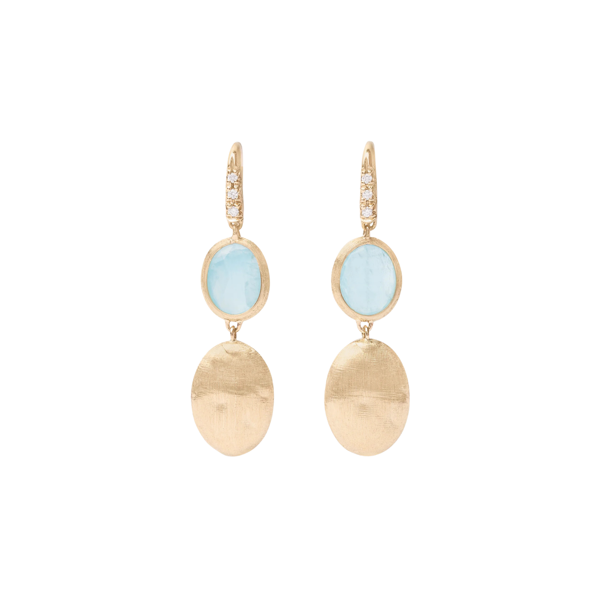 Siviglia 18K Yellow Gold Earrings with Aquamarine & Diamonds