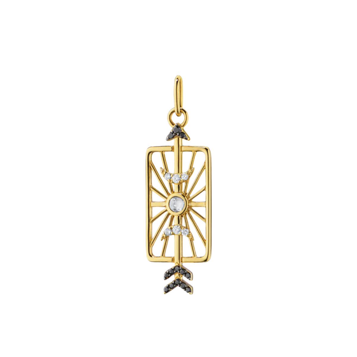 Monica Rich Kosann Jewelry - ’Shoot for the Moon’ Medallion with Black and White Diamonds | Manfredi Jewels
