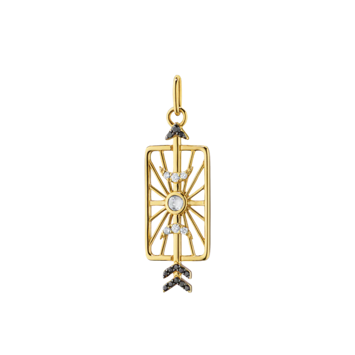 Monica Rich Kosann Jewelry - ’Shoot for the Moon’ Medallion with Black and White Diamonds | Manfredi Jewels