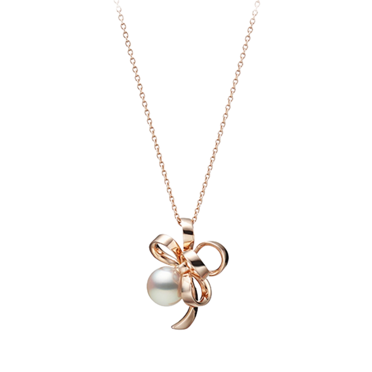 Mikimoto Jewelry - Jeux De Rubans 18K Pink Gold Akoya Cultured Pearl Pendant Necklace | Manfredi Jewels