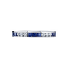 18K White Gold Princess Cut Blue Sapphire & Round Diamond Channel Set Eternity Band