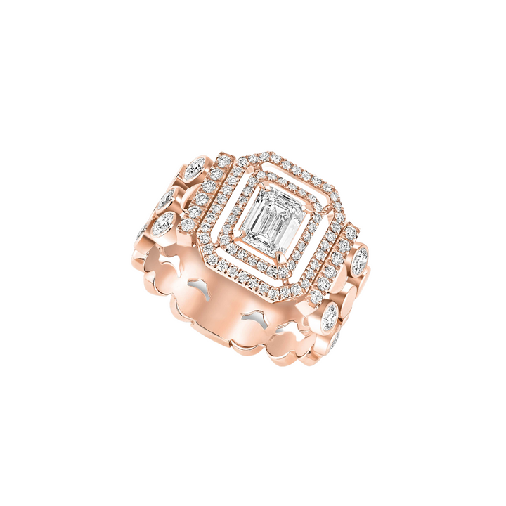 Messika Jewelry - D-Vibes 18K Rose Gold Multi Row Diamond Pavé Ring | Manfredi Jewels