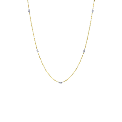 Bailey 14K Yellow & White Gold Diamonds By The Yard Faceted Ball Chain Necklace