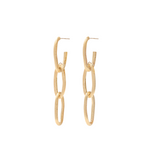Jaipur Link 18K Yellow Gold Oval Triple Link Earrings