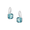 Sky Blue 18K White Gold Topaz Diamond Bezel Set Drop Earrings