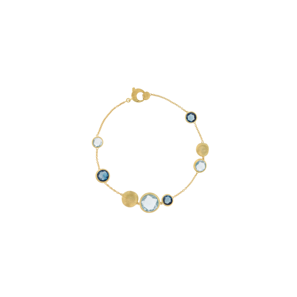 Marco Bicego Jewelry - Jaipur Color 18K Yellow Gold and Mixed Blue Topaz Bracelet | Manfredi Jewels