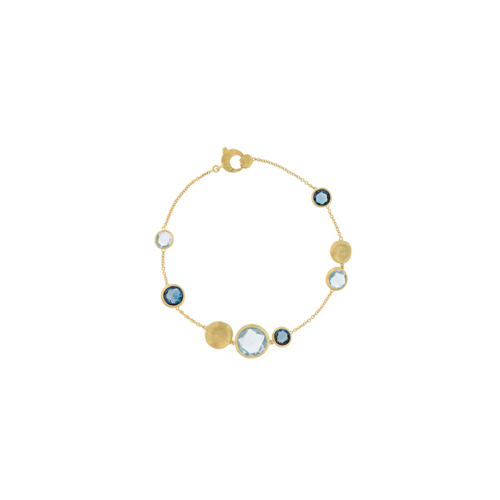 Marco Bicego Jewelry - Jaipur Color 18K Yellow Gold and Mixed Blue Topaz Bracelet | Manfredi Jewels