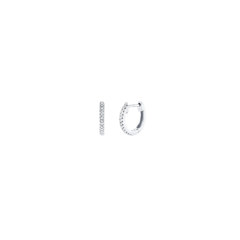 14K White Gold 0.7ct Diamond Huggie Earrings
