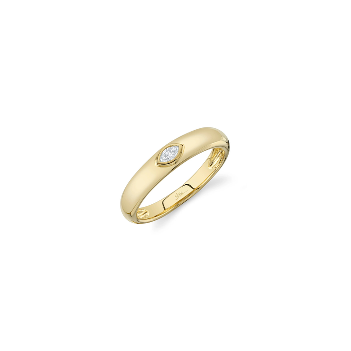 Bailey 14K Yellow Gold Marquise Diamond Bezel Set Ring (0.08ctw)