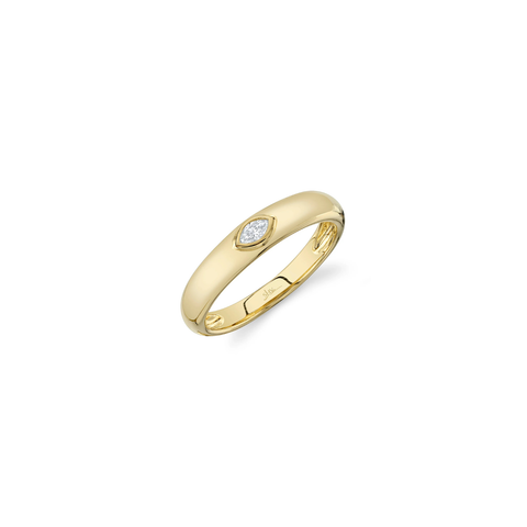 Bailey 14K Yellow Gold Marquise Diamond Bezel Set Ring (0.08ctw)
