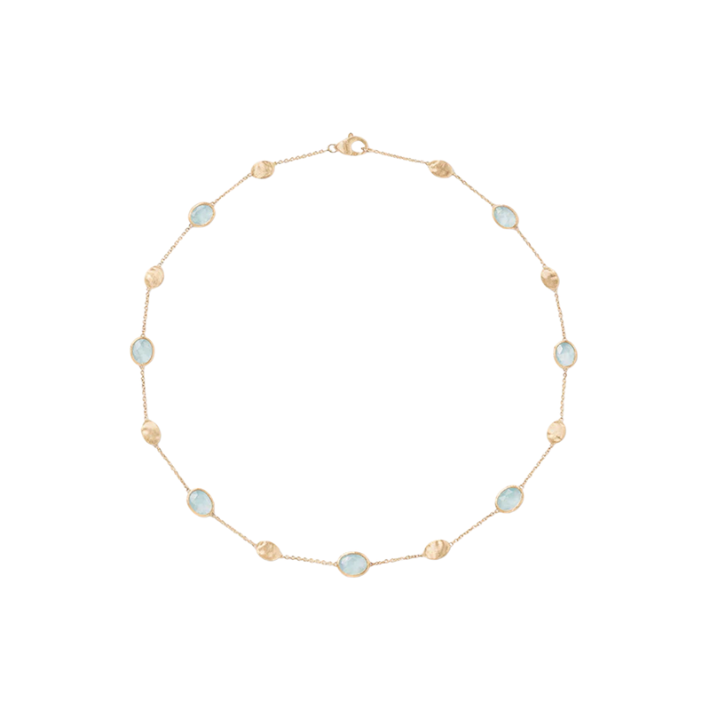 Siviglia 18K Yellow Gold Necklace & Aquamarine Station Necklace