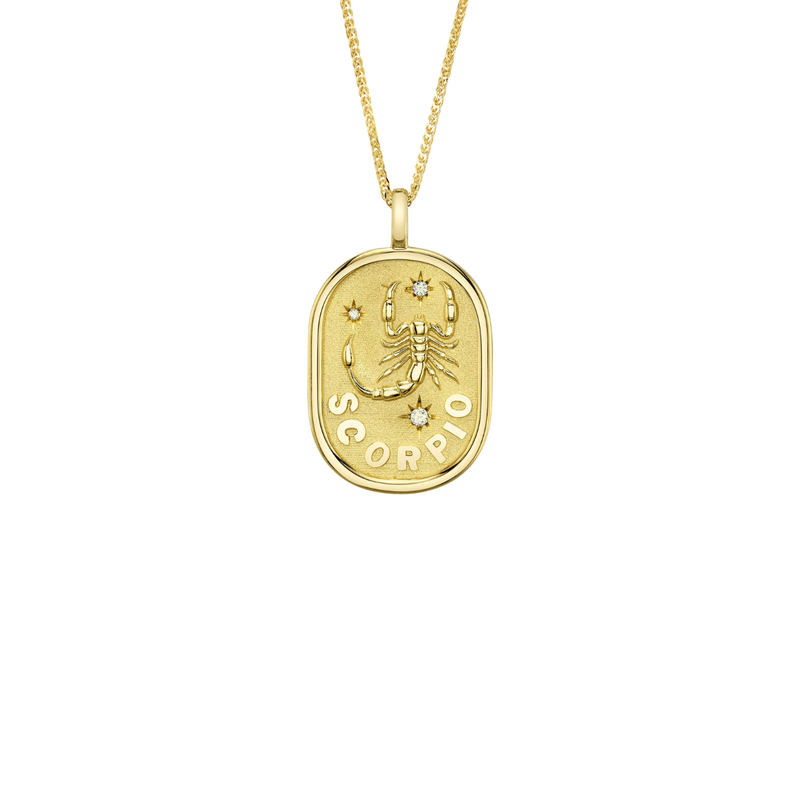 14K Yellow Gold & Diamond Zodiac "Scorpio" Pendant