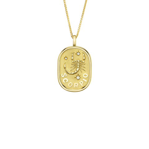14K Yellow Gold & Diamond Zodiac "Scorpio" Pendant