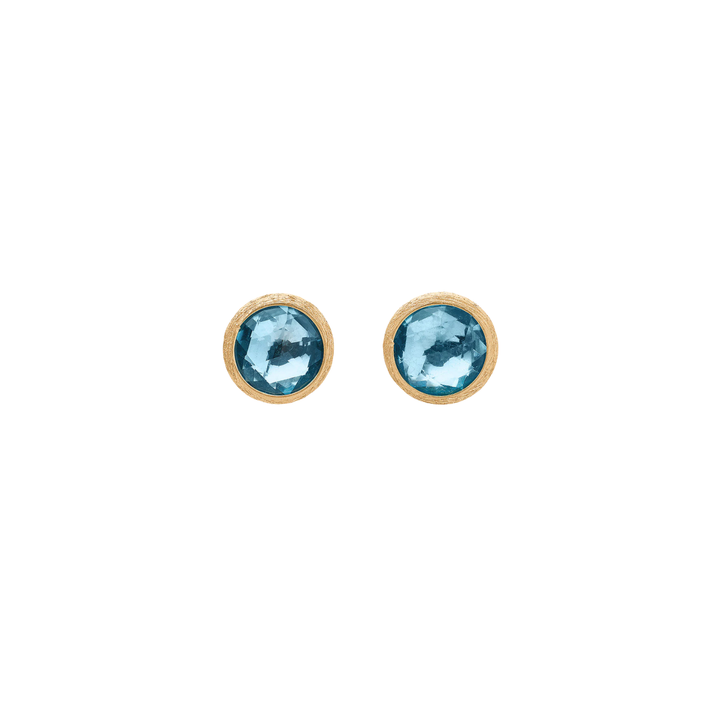Marco Bicego Jewelry - Sky Blue Topaz Petite Stud 18K Yellow Gold And Blue Earrings | Manfredi Jewels