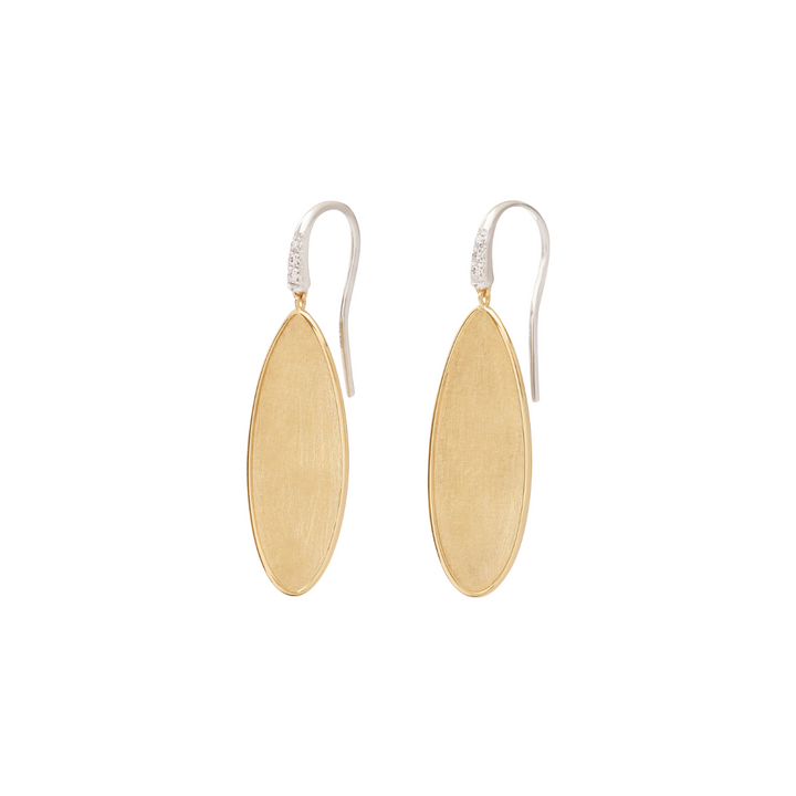 Marco Bicego Jewelry - Lunaria 18K Yellow Gold Petal Drop Earrings With Diamond Hook | Manfredi Jewels