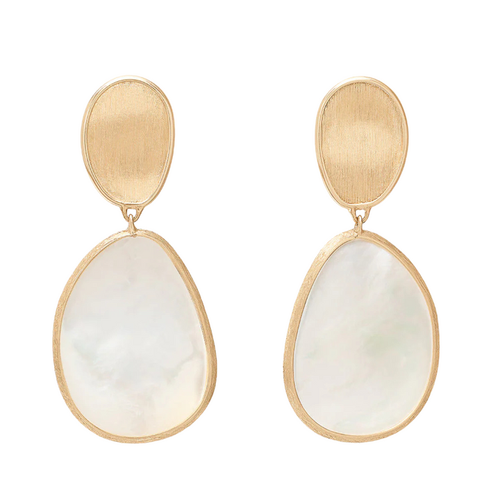 Marco Bicego - Lunaria Yellow Gold Mother of Pearl Earrings | Manfredi Jewels