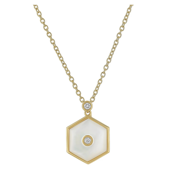 Miseno - 18K Yellow Gold & Mother of Pearl Baia Sommersa Pendant | Manfredi Jewels