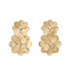 Petali 18K Yellow Gold Double Flower Drop Diamond Earrings
