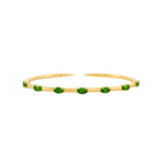 Dolce 18K Yellow Gold Tsavorites Stations Bangle Bracelet