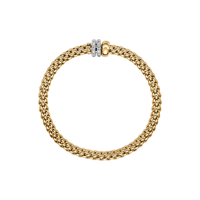 Solo 18K Yellow & White Gold Pavè Diamond Flex’it Bracelet