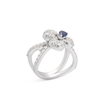 Ischia 18K White Gold Sapphire & Diamond Flower Ring