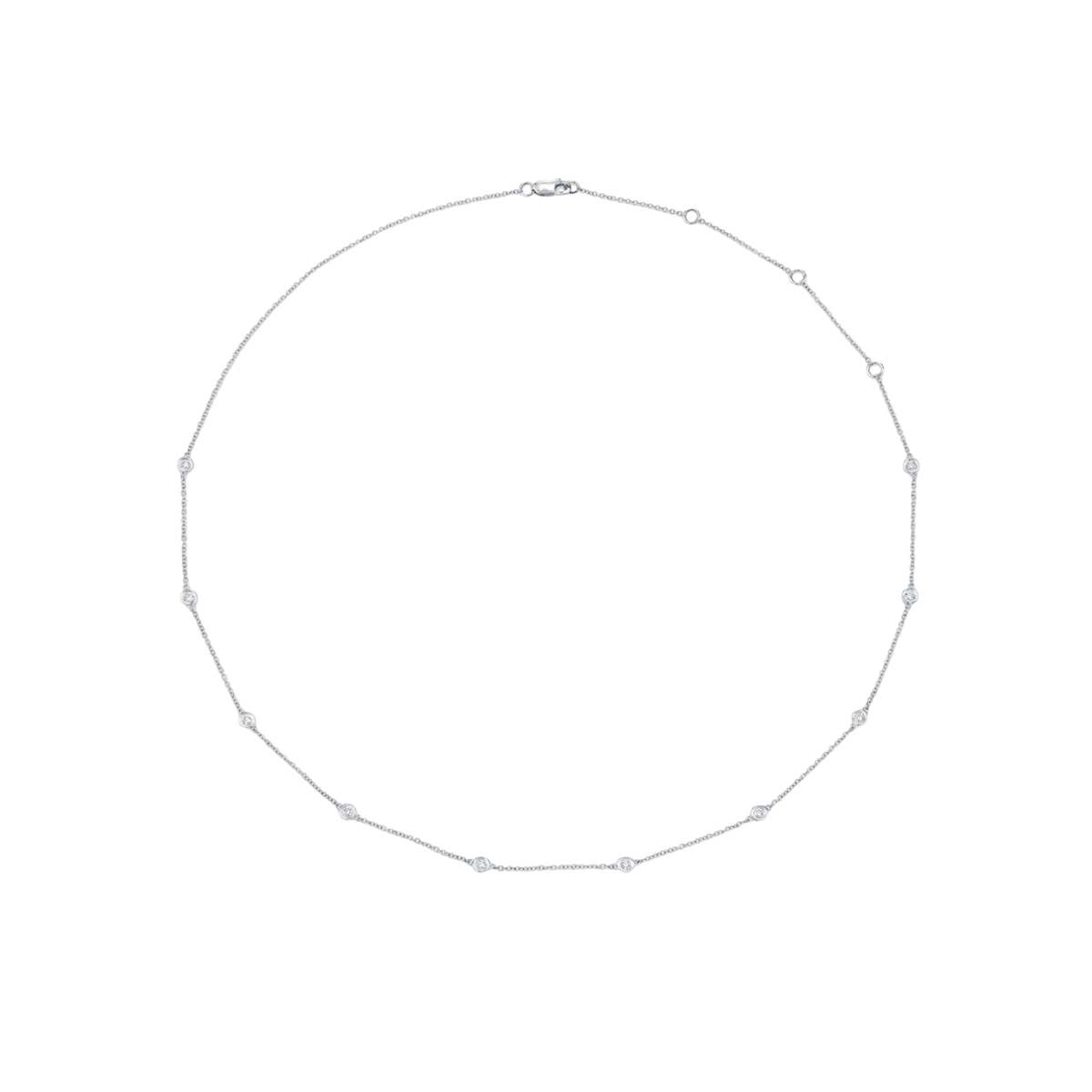 Shy Creation Jewelry - 14K White Gold 0.28ct Diamonds by the Yard Necklace | Manfredi Jewels