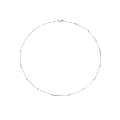 14K White Gold 0.28ct Diamonds by the Yard Necklace