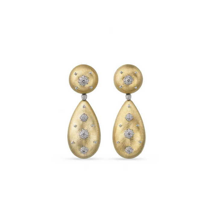 Buccellati Jewelry - Macri 18K Yellow & White Gold Diamond Earrings | Manfredi Jewels