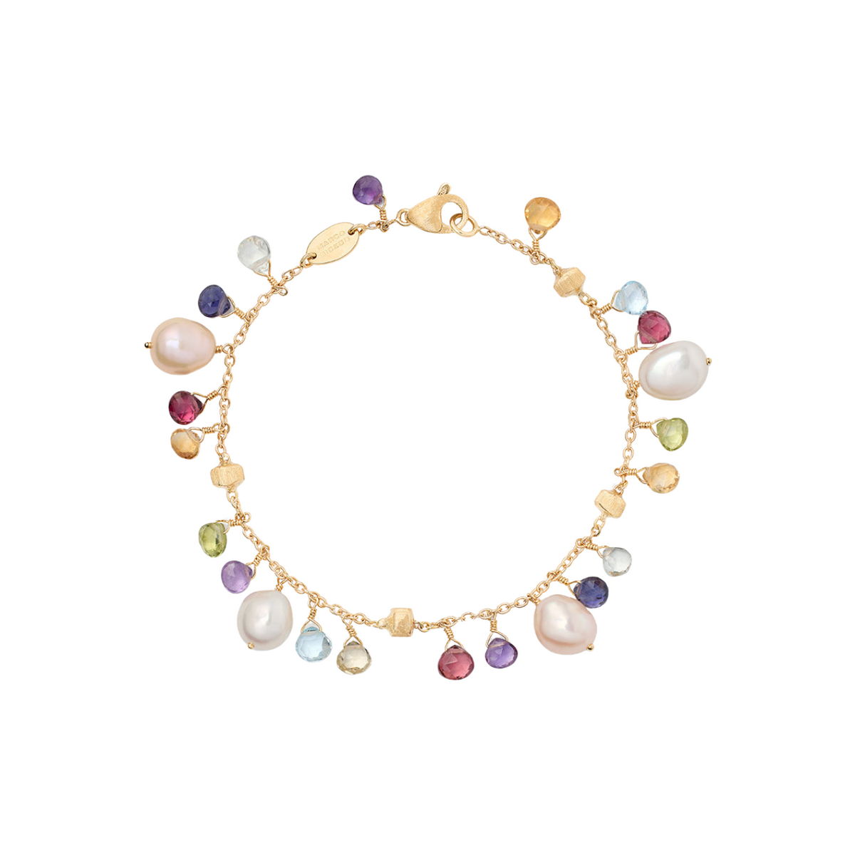 Marco Bicego Jewelry - Paradise 18K Yellow Gold Mixed Gemstone & Pearl Single Strand Bracelet | Manfredi Jewels
