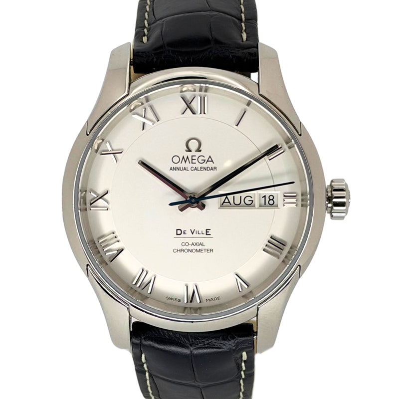 De Ville Annual Calendar Stainless Steel White Dial Blue Strap