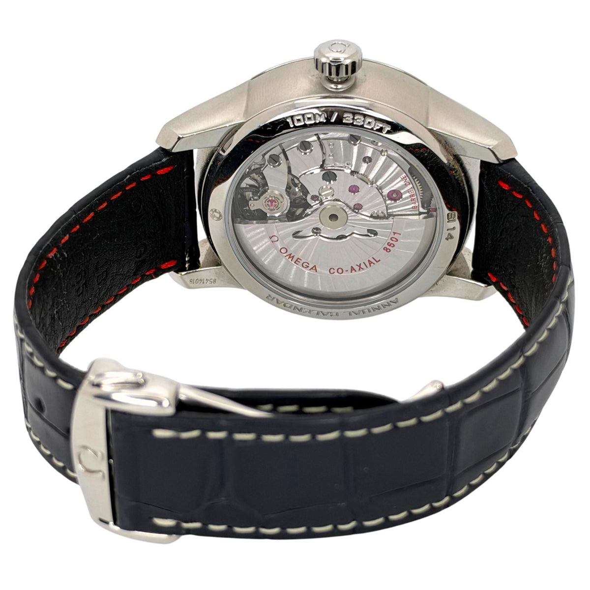 De Ville Annual Calendar Stainless Steel White Dial Blue Strap