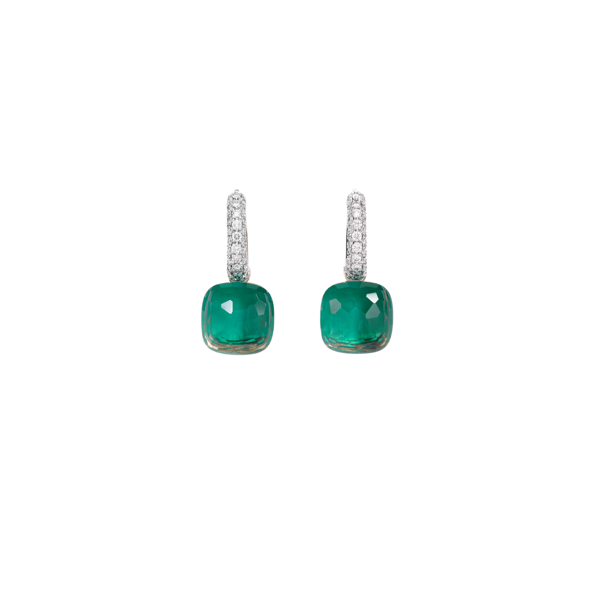 Pomellato Jewelry - Nudo 18K Rose Gold Blue Topaz & Agate Diamond Earrings | Manfredi Jewels