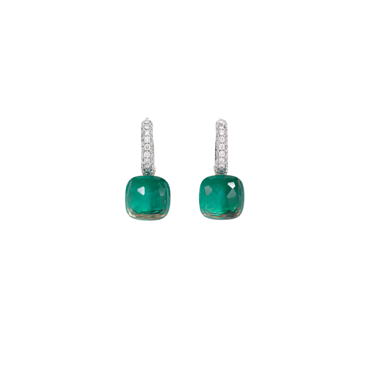 Pomellato Jewelry - Nudo 18K Rose Gold Blue Topaz & Agate Diamond Earrings | Manfredi Jewels
